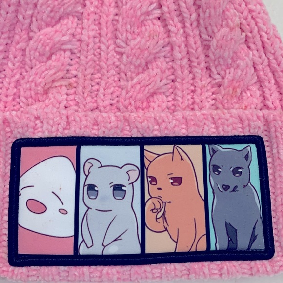 Fruit Basket Group Pom Pink Beanie One Size - Picture 2 of 4
